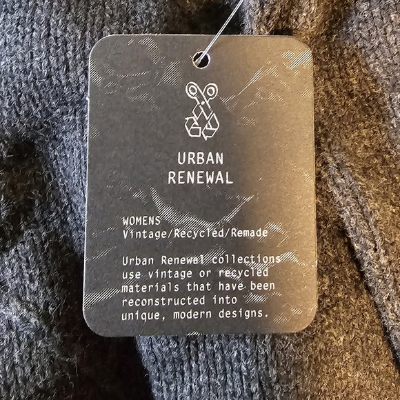 ReMADE By UO Urban Renewal 1995 Denim Patch Sweater, S/M **EACH ONE UNIQUE** - Picture 7 of 9